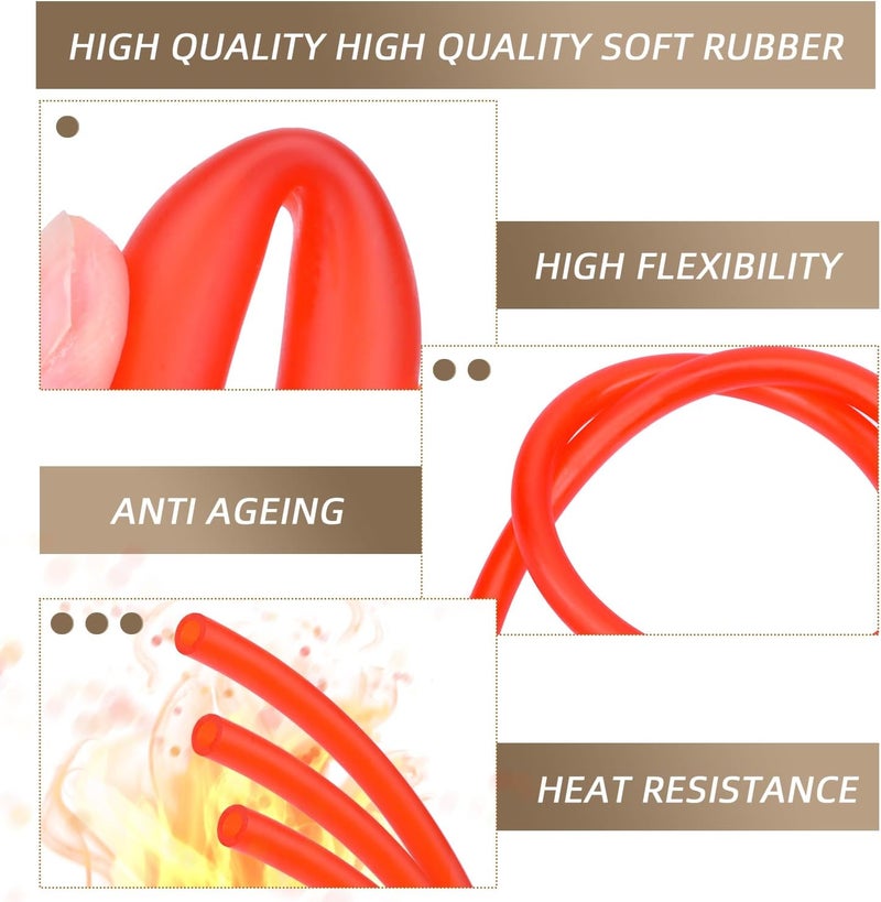 XYRVICT 3/16 Fuel Line 10 Feet Gas Hose Tube with 1/4 Fuel Shut Off Valve 1/4 Fuel Filters Clamps for Kawasaki for Honda for Stratton Lawn Mower Marine Weedeater Generator Go-Karts ATV Small Engine (Red) - Image 2